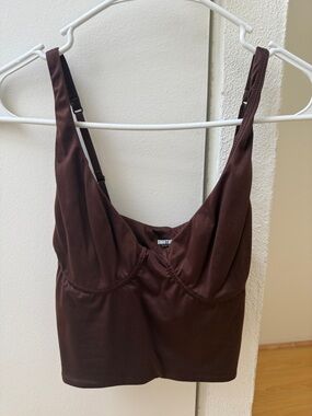 aerie SmoothEZ Brown Cropped Tank